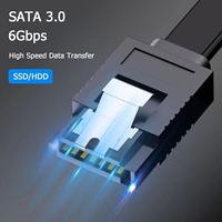Cable SATA 3.0 de 40 cm de Longitud Personalizada BoFan, Super Velocidad de 6 Gbps, Conector Metálico, Convertidor de Disco Duro III, 2.5 Pulgadas, SSD/HDD, para Computadora