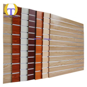 Hiện đại 18 mét slatwall rãnh hiển thị bằng gỗ đứng nhà máy trực tiếp <span class=keywords><strong>hardboard</strong></span> siêu thị sử dụng - Product Image 3