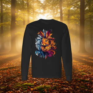 T-shirt à manches longues avec motif de lapin coloré, design artistique sur le thème de la nature et de la faune - Product Image 3