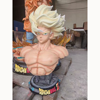 Nouvelle figurine en résine de style japonais, célèbre personnage d'anime Dragon Ball, statue grandeur nature de Goku et Vegeta, sculpture en fibre de verre
