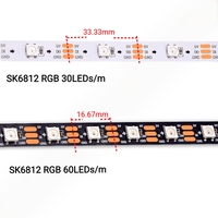 Tira de LED SPI de 30/60 Píxeles, DC5V, SK6812 WS2812b RGB, IC Integrado, Control Individual para Decoración de Fondo de TV