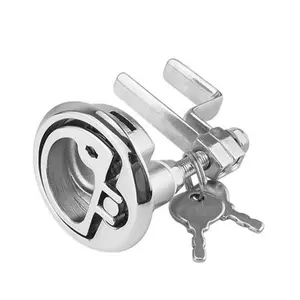 Marine Grade Stainless Steel 316 Cam Latch Flush Pull Deck Latch Lift Handle with Key Boat Hardware Accessories