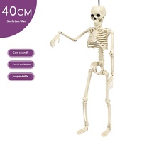 Squelette réaliste d'articulations mobiles de 15,7 pouces, squelette effrayant en plastique d'Halloween, décorations d'Halloween squelette