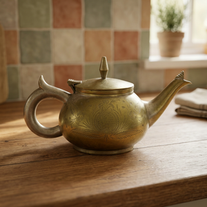 Traditional Chinese Metal Teapot With Lid And Handle Decorative Floral Pattern Water Pot <b>Kettle</b> - Product Image 2