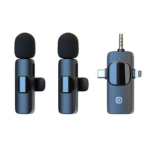 Micrófono inalámbrico de moda para transmisión en vivo Micrófono inalámbrico de teléfono móvil para Iphone Plástico negro OEM Logotipo personalizado impreso - Product Image 4