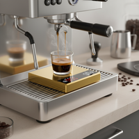 Balance à café intelligente mini, format carte, portable, spécialisée pour l'espresso et le pour-over, avec minuterie 3 modes, tapis en silicone résistant à la chaleur, type-C