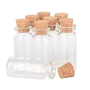 批发迷你小玻璃标签化妆品小瓶制造瓶带软木塞的容器瓶