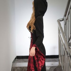 Zixiao Vampire Cosplay Costume Women Adult Halloween Cloak Red Black Spandex TV Movie Costume - Product Image 3