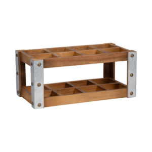 Kit de Barman de Madera con Detalles Metálicos, Soporte de Almacenamiento para Bar en Casa, Organizador de Herramientas para Cócteles, Diseño Rectangular - Product Image 3