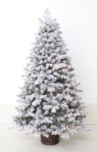 Sapin de Noël artificiel floqué avec lumières LED blanc chaud, écologique, décoration intérieure pour les fêtes, avec support étanche - Product Image 2