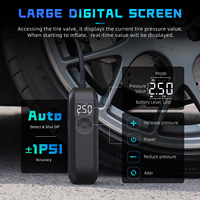 Portable Car Bike Tire Inflator Fast Inflation Air Compressor with Digital Pressure Gauge and Powerful Battery Cordless Air Pump
