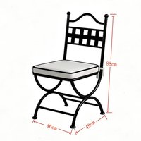 Ensemble table et chaises d'extérieur en fer forgé de style français pour café, restaurant, boulangerie, design vintage décontracté, structure en fer forgé, 4 places