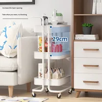 Petit chariot utilitaire en plastique pour la cuisine et le salon, étagère de rangement mobile multi-niveaux avec roulettes, design moderne et simple