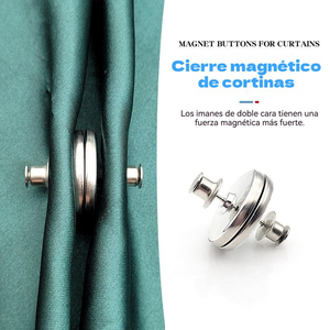 Juego de 6 pinzas magnéticas para cortinas; el imán bidireccional con cierre magnético reduce la entrada de luz. - Product Image 1