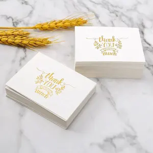 100 buah/tas populer kustom grosir kertas timah emas kartu Terima kasih untuk dekorasi pesan bungkus hadiah liburan pernikahan - Product Image 1