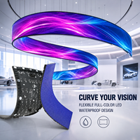 Module d'affichage LED couleur flexible, écran incurvé pliable, panneau étanche pour signalisation numérique, installation mur vidéo