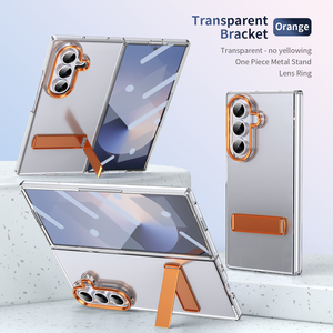 Coque arrière transparente avec film avant, support métallique, anneau de protection d'objectif, étui rigide magnétique en PC, fin et antichoc pour <span class=keywords><strong>Samsung</strong></span> Z Fold 8 Z Flip 8 - Product Image 1