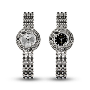 Ladies Classic Crystal 925 Sterling Silver Quartz Watch Bling Silver Elegante <span class=keywords><strong>Bracelet</strong></span> Women Watch - Product Image 3