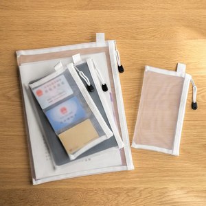 Pochette zippée en nylon maillé A4 A5 A6, sacs de rangement étanches pour étudiants, fournitures de bureau, organisateur, trousse de maquillage, sac de voyage - Product Image 5