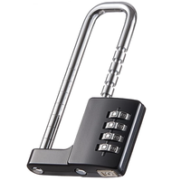 Serrure d'armoire, cadenas à combinaison, code de verrouillage de casier de gymnastique en acier inoxydable longue serrure à manille réglable