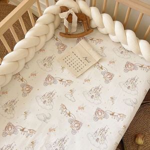 Mini sábana de cuna de bebé recién nacido de algodón, Sábana bajera ajustable de bebé con estampado Digital personalizado 85*50cm - Product Image 4