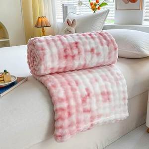 Tie Dye Pink Faux Fur Couch <b>Bed</b> Living Room Soft Fluffy Thick Warm <b>Throw</b> Blanket <b>for</b> Winter Home Decor Gifts - Product Image 1