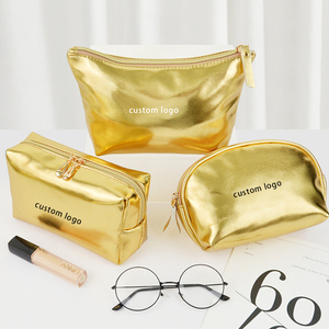 Custom <strong>Gold</strong> Shining Full PU Texture Handheld Makeup <strong>Bag</strong> High Appearance Value Light Luxury Simple Portable Storage <strong>Cosmetic</strong> <strong>Bags</strong> - Product Image 1