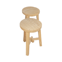Reproduction antique chinoise rustique vintage tabouret rond en bois d'orme pour salon