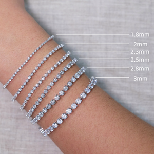 Personnalisé GIA IGI Certifié CVD HTHP Lab Créé <span class=keywords><strong>Diamant</strong></span> Cultivé 10k 14k 18k Or Massif Bracelet Tennis Quatre Prong 1mm 2mm 3mm - Product Image 1