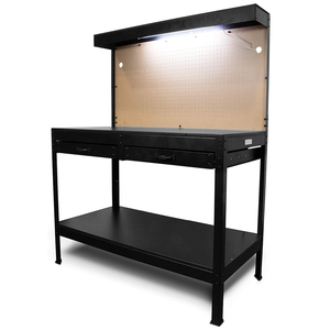 47.5-inch tùy chỉnh OEM bàn làm việc hội thảo nhà để xe bàn làm việc MDF Pegboard trở lại 2 ngăn kéo Loại sản phẩm tủ công cụ - Product Image 1