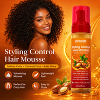 Nouvelle arrivée : Mousse coiffante légère et hydratante pour définir les boucles, pour cheveux naturellement bouclés, crépus et relaxés