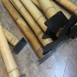 Bamboo Fence Posts Carbonized Color Smooth Surface Anti Uv Outdoor Fence Round Shape Custom Made - Product Image 4