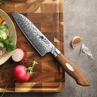 Couteau Santoku XINZUO japonais AUS10, 5,5 pouces, acier Damas, manche en bois de noyer, lame tranchante comme un rasoir, ustensile de cuisine