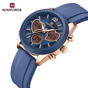 <span class=keywords><strong>Montre</strong></span>-<span class=keywords><strong>bracelet</strong></span> NAVIFORCE pour <span class=keywords><strong>femme</strong></span> avec <span class=keywords><strong>bracelet</strong></span> élégant en silicone, nouveau <span class=keywords><strong>double</strong></span> affichage de l'heure, étanche, style professionnel, <span class=keywords><strong>bracelet</strong></span> ovale 5045 - Product Image 1