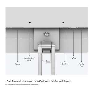 Moniteur d'ordinateur 23,8 pouces FHD 144Hz IPS WLED, 99% SRGB, protection des yeux, écran de jeu avec haut-parleurs intégrés pour une utilisation professionnelle sur ordinateur de bureau - Product Image 3