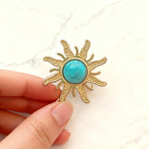 Broches soleil personnalisées en or pour femmes, broche ventre de soleil pour femmes - Product Image 4