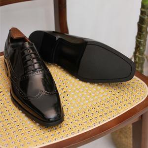 British Wholesale New Carved <b>Patent</b> Leather Party Men's Square Toe Lace-Up Lightweight Breathable Anti-Slip <b>Brogue</b> Oxford Office - Product Image 5