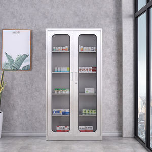 <span class=keywords><strong>Armoire</strong></span> de stockage de médicaments en acier inoxydable en métal pour armoires de stockage de <span class=keywords><strong>pharmacie</strong></span> pour hôpital de médecine avec porte en verre - Product Image 1