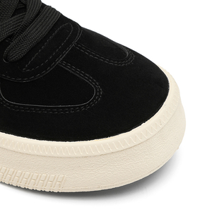 Zapatillas de deporte informales de moda para <span class=keywords><strong>hombre</strong></span> 39-44, zapatos de tabla de cuero de ante negro Retro, mocasines de cuero suave que combinan con todo con bolsos de invierno - Product Image 5