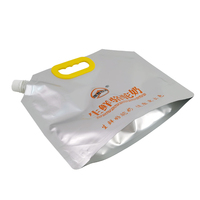 Speciaal gevormde beveiligde gravure bedrukte staande pouch zak met uitgietmondje, aluminiumfolie gelamineerd, vochtbestendig, voor vloeibare vruchten