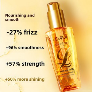 LEEQEJ Huile Capillaire Luxe Nourrissante Répare les Cheveux Abîmés par la Chaleur et la Coloration, Cheveux Secs et Frisés, Lisse et Revitalisant, Petite Bouteille Dorée - Product Image 2