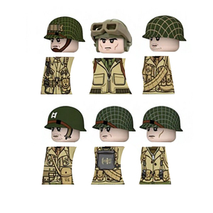 Blocs de construction compatibles - Blocs de construction exquis de soldats américains du front occidental de la Seconde Guerre mondiale à assembler, jouet en plastique ABS - Product Image 1
