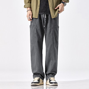 Vente chaude nouveau pantalon Cargo hommes pantalons décontractés simples automne et hiver pantalons droits amples pantalons décontractés pour hommes - Product Image 2