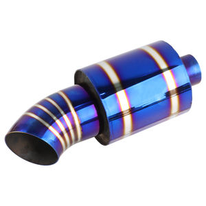 Voiture de course Auto universel silencieux d'échappement silencieux son de basse titane brûlé grand son bidon rond voiture sport tuyaux de queue silencieux - Product Image 2