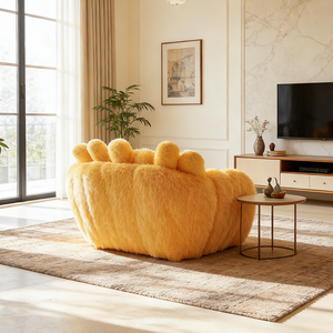 Sofá Moderno de Lujo en Forma de Plátano, Muebles de Sala de Estar de Lujo, Sillón Creativo de Felpa, Tela de Terciopelo, Sofá Esponjoso - Product Image 5