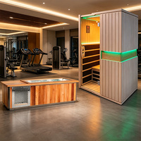 Sistem Terapi Kontras Mandi Es Chillmend, Ruang Sauna Kayu dengan Lampu Merah untuk Pemulihan Setelah Olahraga, Spa, dan Pusat Kesehatan