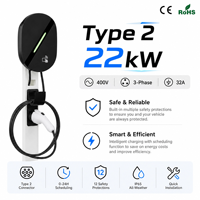 Chargeur EV Type 2 7kW étanche IP65 à 12 couches de sécurité, station de recharge murale domestique de niveau 2 32A, commande intelligente WiFi NFC EVSE 7kW