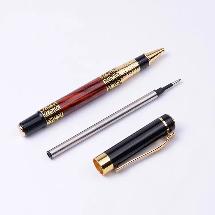 La fabbrica cinese produce penna gel classica di alta qualità con logo personalizzato penna regalo pubblicitaria promozionale penna gel in metallo con motivo retrò