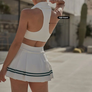 MIQI Ropa Deportiva Fitness Golf Wear Yoga Conjuntos Mujer Tenis Falda Conjunto 2 Piezas Trajes Tenis Golf Skorts Falda Conjuntos - Product Image 2