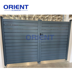Peinture enduite de poudre d'alliage d'aluminium couleurs porte principale conceptions simples de porte de tuyau en métal pour l'allée à la maison - Product Image 3